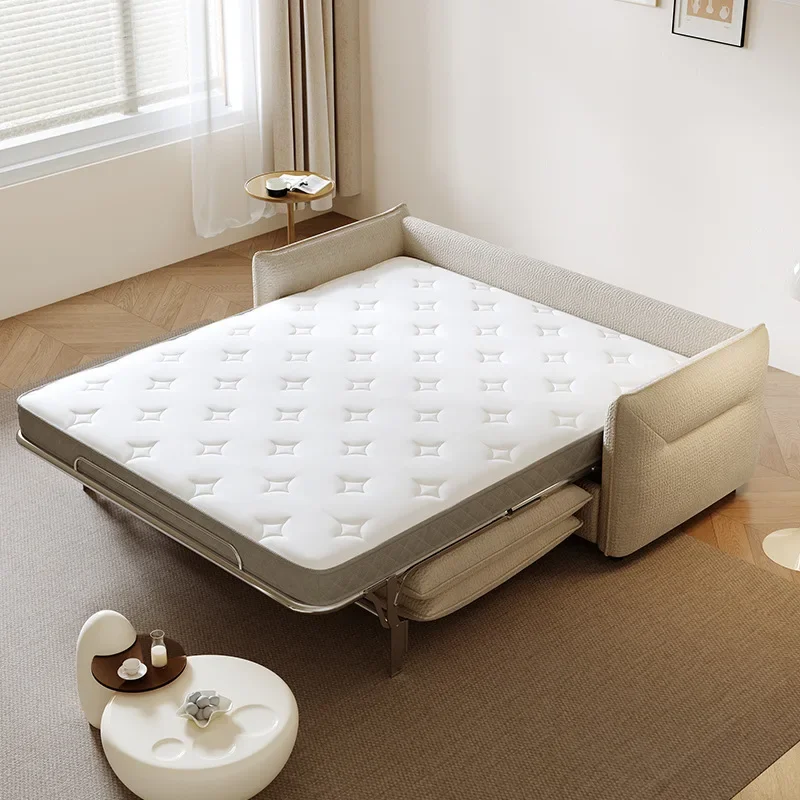

Self-contained mattress cream wind multi-functional folding sofa bed small apartment double living room modern simple flip sofa