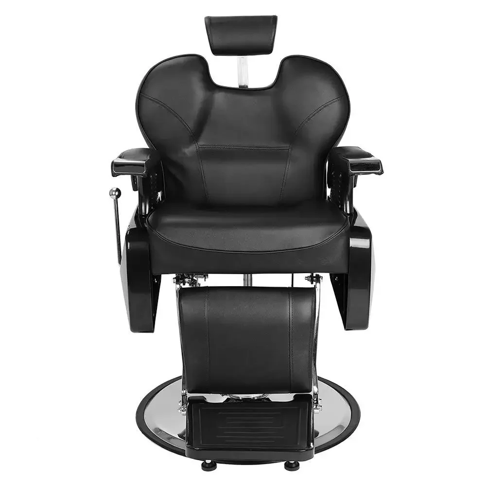 Professional Barber Chair Extra-Wide Seat Durable Metal Leather Salon Spa Styling Chair with Armrests Heavy Duty 150KG Capacity