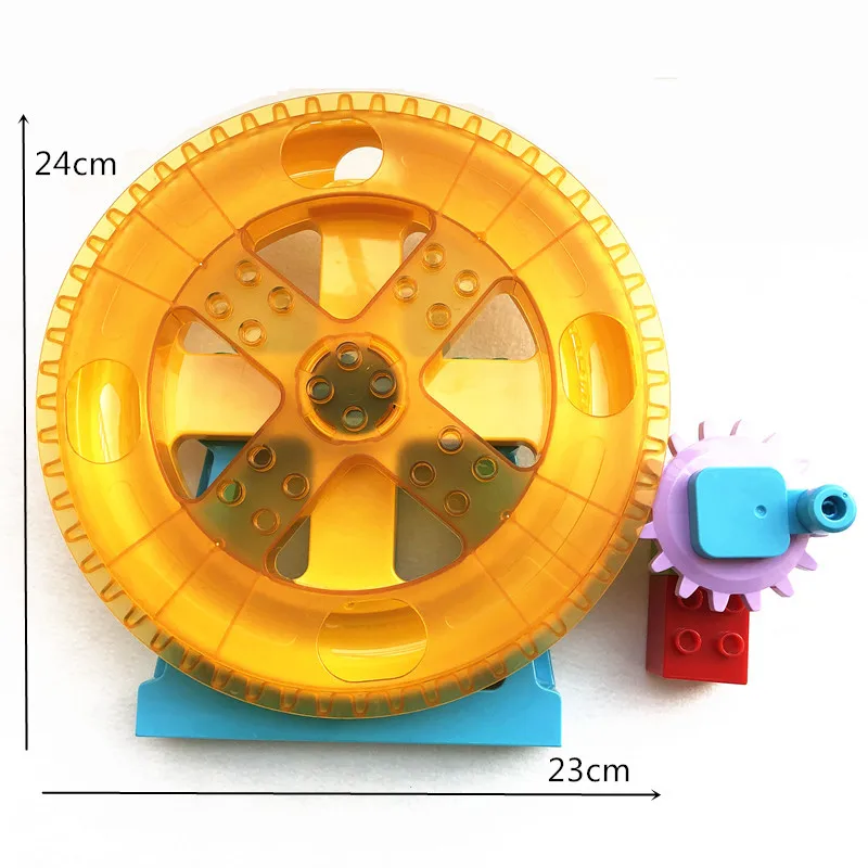 Marble Run Whaterwheel Coaster Circulation Gear Wheel Creative Complementary Parts Compatible with Large Size Building Blocks