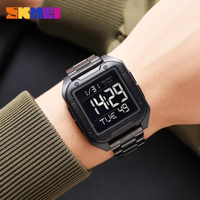 SKMEI Electronic Watch for Man Fashion Sport Digital Wristwatch Countdown Stopwatch 2Time Original Brand Men\'s Clock