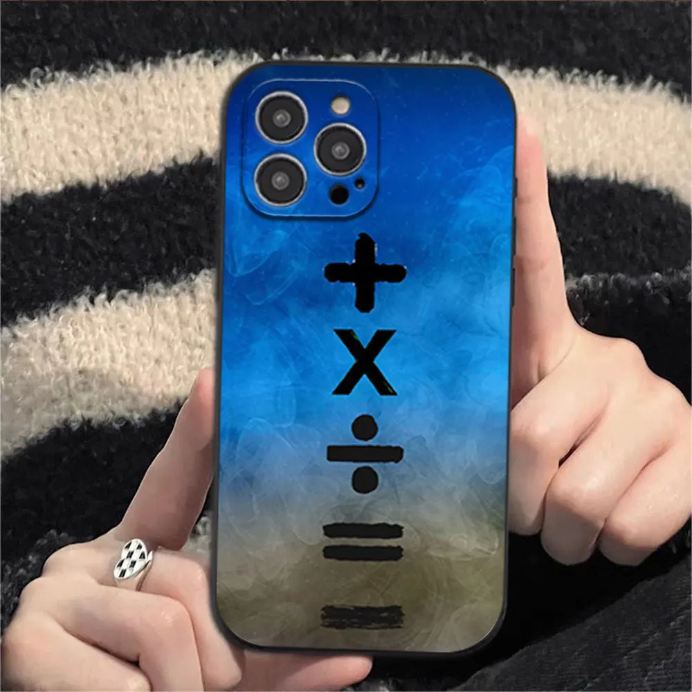 E-Ed S-Sheeran Hot Singer Phone Case for iPhone 12 11 13 14 15 16 Max Pro Plus Black Soft Silicone shell