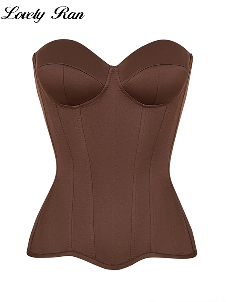 Top urbano liso sin tirantes para mujer, Top de fiesta sin mangas con espalda descubierta, prendas de vestir recortadas para fiesta y Club, ropa de calle de verano 2025 para mujer