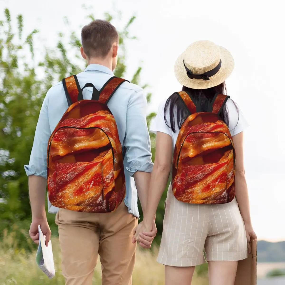 Crispy Bacon Texture Meat Lovers Backpack Hot Sale Daypack Large Capacity Kids BookBag School Bag Shoulder Bags for Men Women
