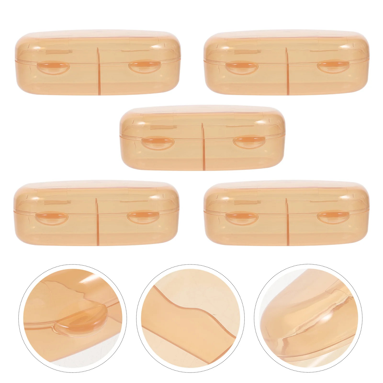 5Pcs 젖꼭지 보관 상자 편리한 젖꼭지 케이스 휴대용 유아 젖꼭지 컨테이너 보호 아기 야외 사용 운반