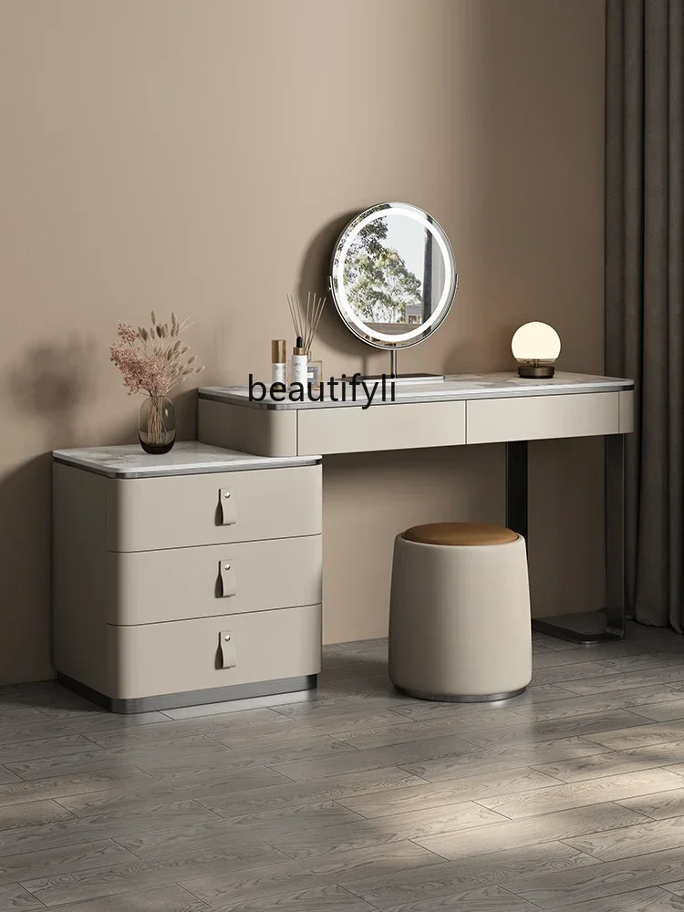 Italian minimalist light luxury dressing table bedside table dressing table integrated high-end atmosphere designer high sense