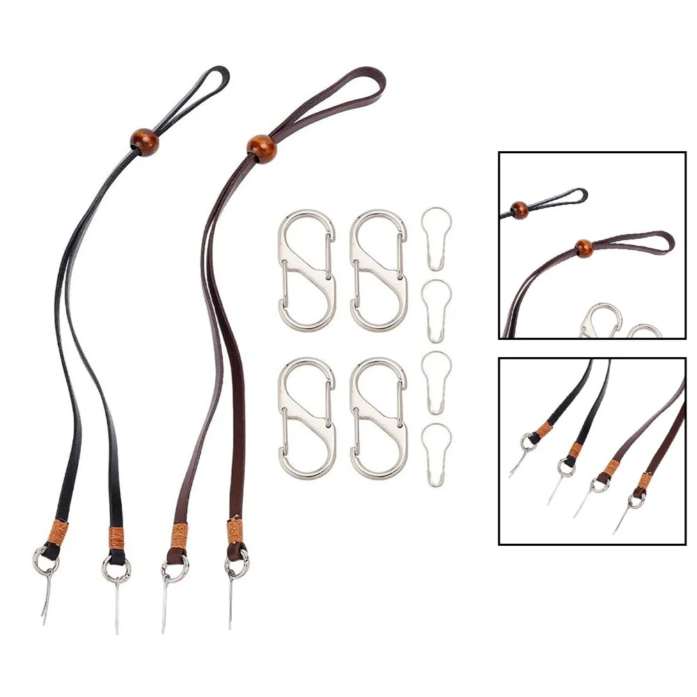 Leather Hat Strap Adjustable For Stampede String, 88cm Wind Resistant Chin Cord With Sturdy Metal Clips,  For Outdoor Hats