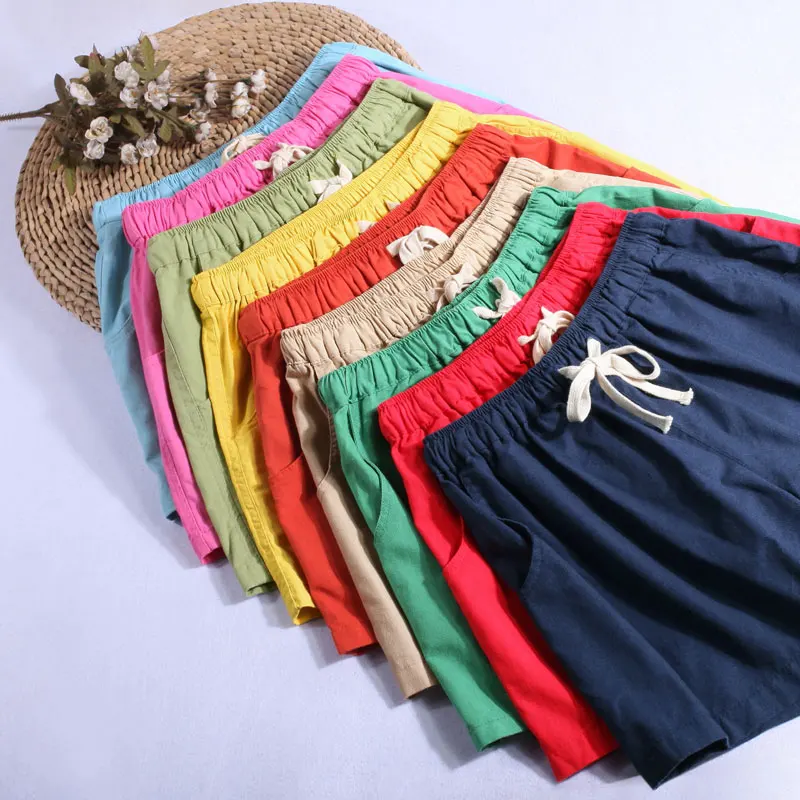 2026 Fashion Women Slim Sexy Shorts Lace Up High Waist Wide Leg short Pants Cotton Linen Skirt Shorts y2k streetwear pantalon
