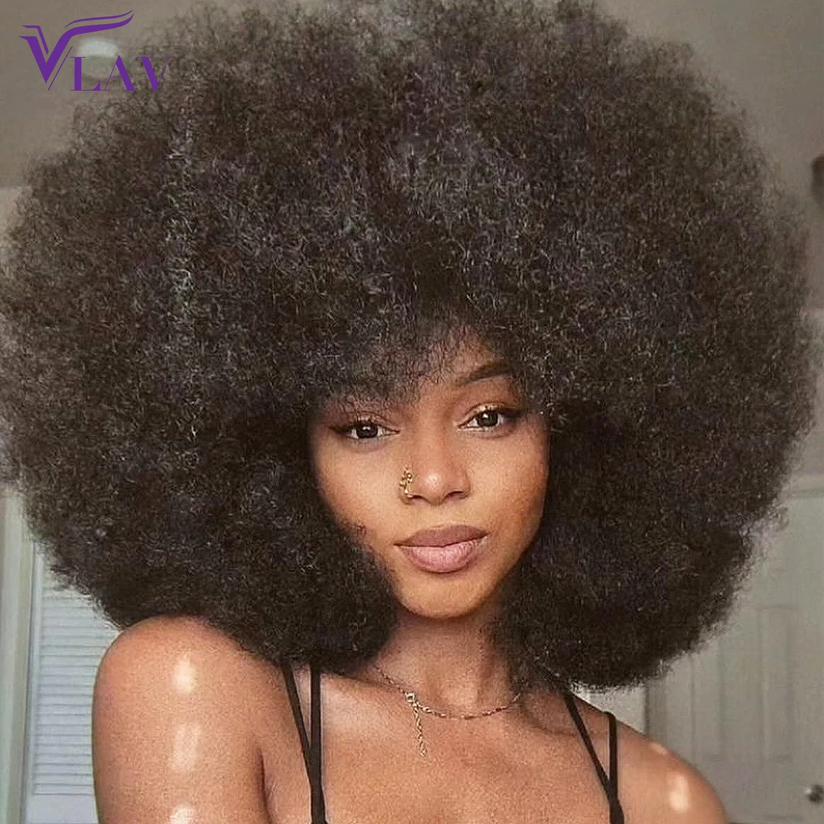 400 High Density Human Hair Wig Afro Kinky Curly 360/13×6/13×4 HD Transparent L… - Image 3