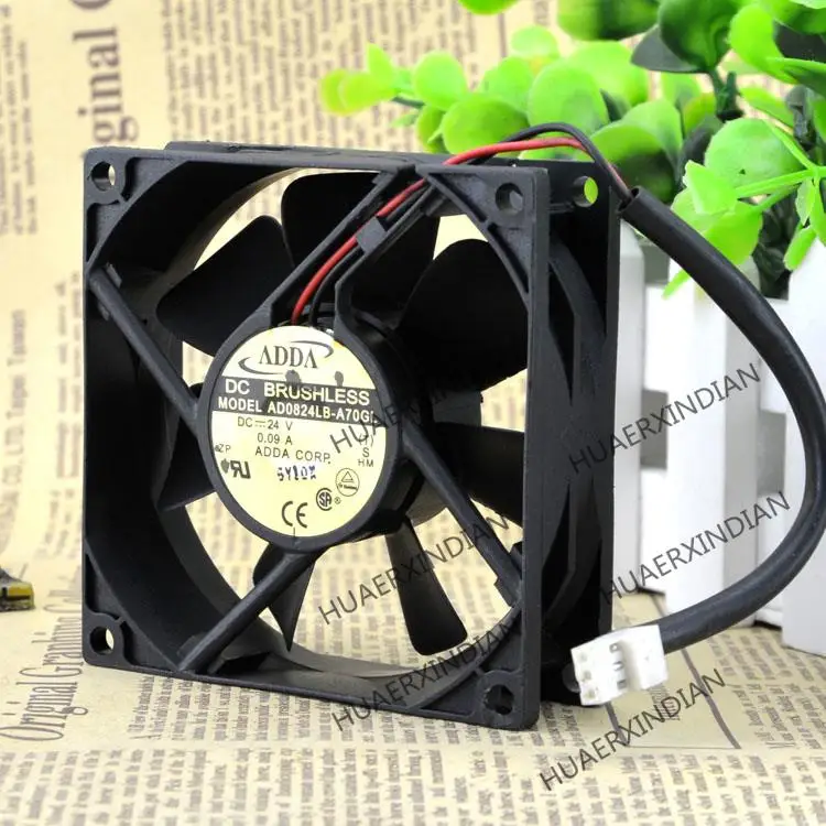 

New AD0824LB-A70GL 8025 8CM 24V 0.09A 2 Cooling Fan Assembly Kit