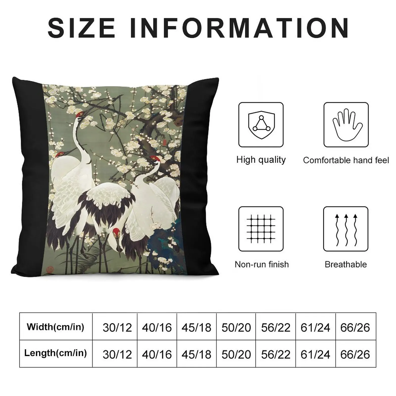 Majestic Plum Blossom and Cranes by Ito Jakuchu: Exclusive Upsized Edition for Art Connoisseurs! Throw Pillow