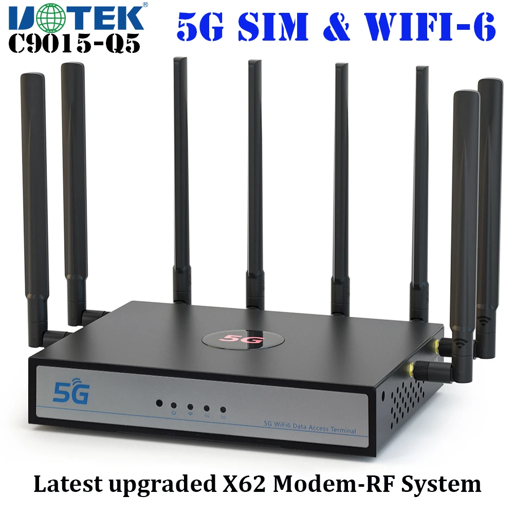 UOTEK 5G Sim CPE Wifi 6 Router 8 Antennas Hybrid Mesh SA NSA 3.4Gbps Higher Capacity Wireless X62 Modem Smart System 4G LTE