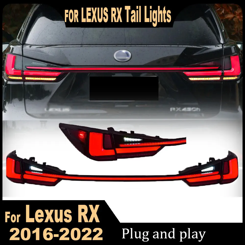 Car Through Tail Lights For Lexus RX RX300H RX450H RX450HL 2016-2022 LED Tail lamp Rear Brake Lights Starlink Cross Accembly set