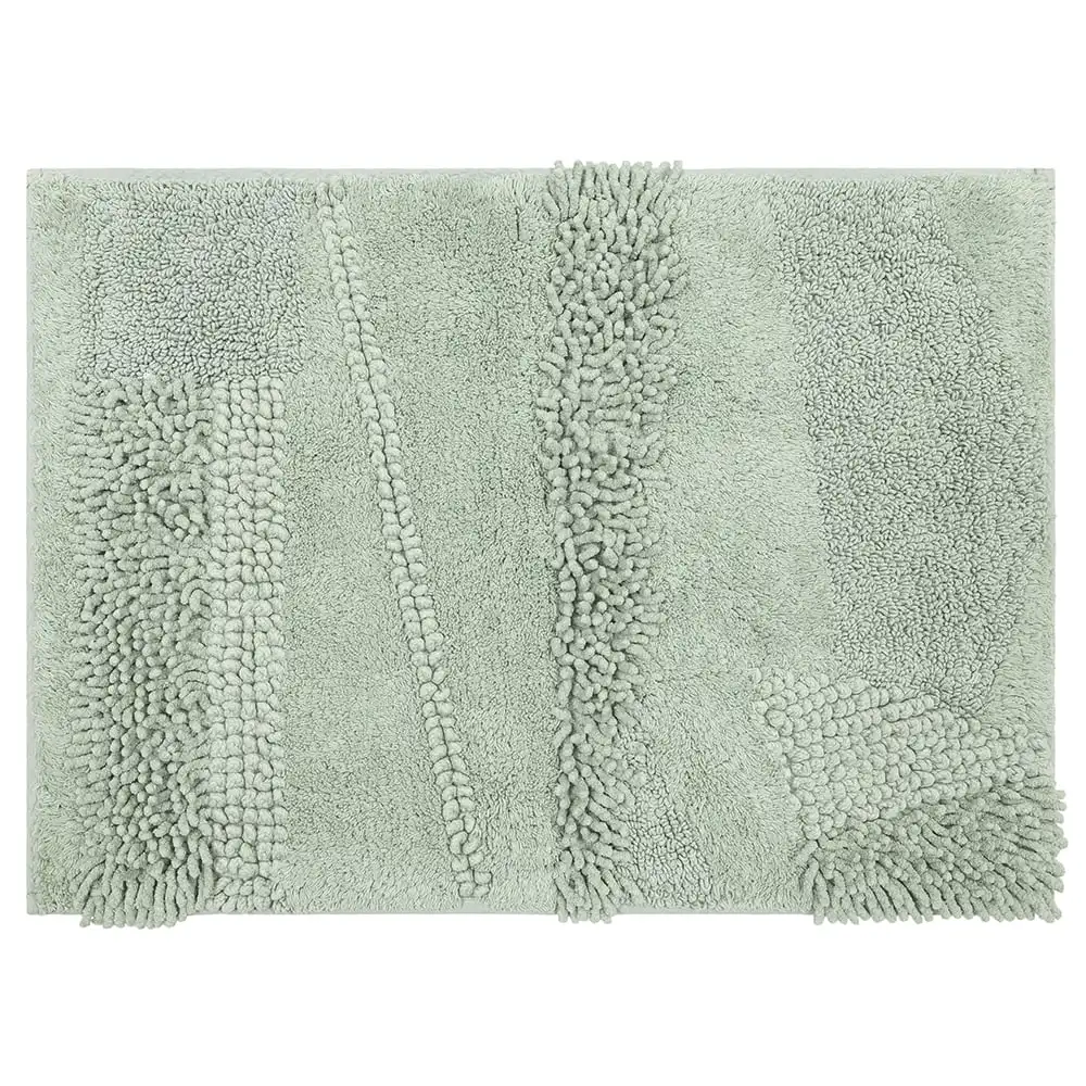 

Plush Cotton Fade/Stain Resistant Non-Slip Machine Washable Bath Mat, Seaglass, 1' 5 X 2'