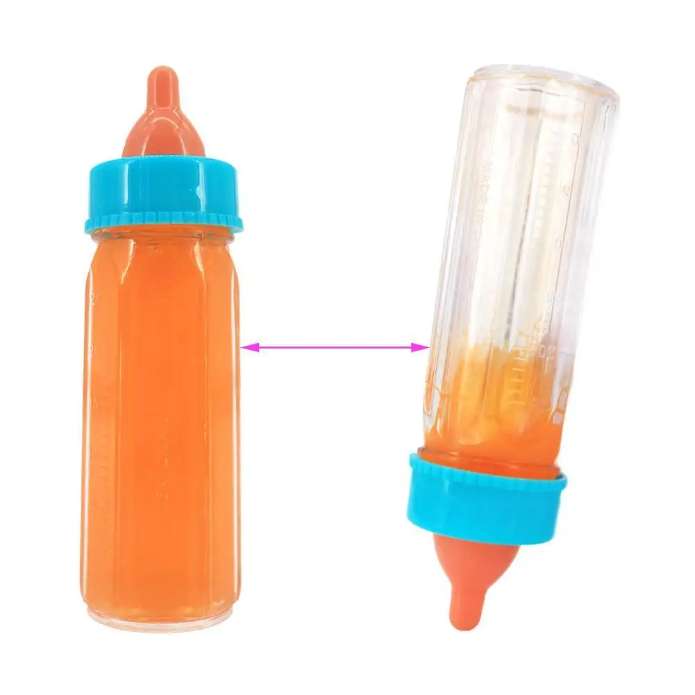 Magic Disappearing Baby Bottle Toy Set, Realistic Doll Feeding Accessories with Pacifier Juice Bottle Spoon, Pretend Play