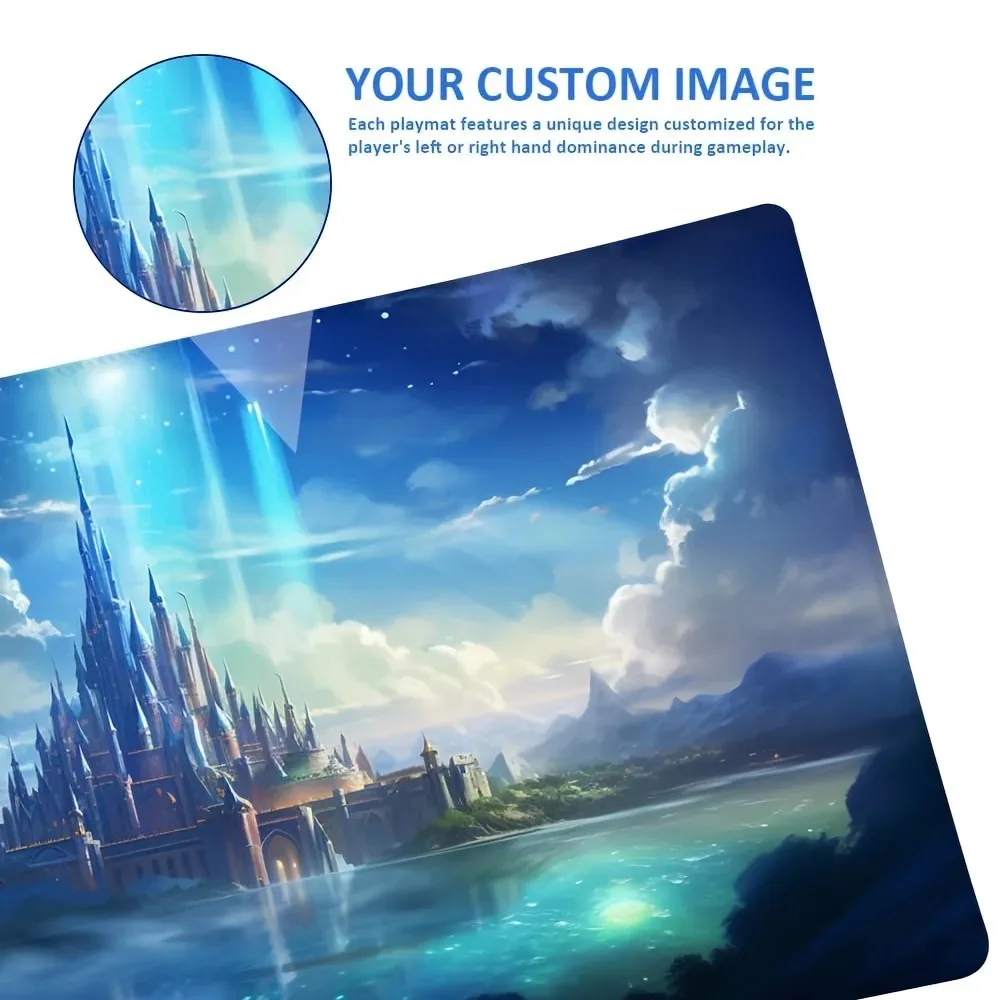 Personalized Card Game Desk Mat, Large Stitched Edge Non‑Slip Rubber Mouse Pad, Custom Photo Table Mat for Party & Gaming Use