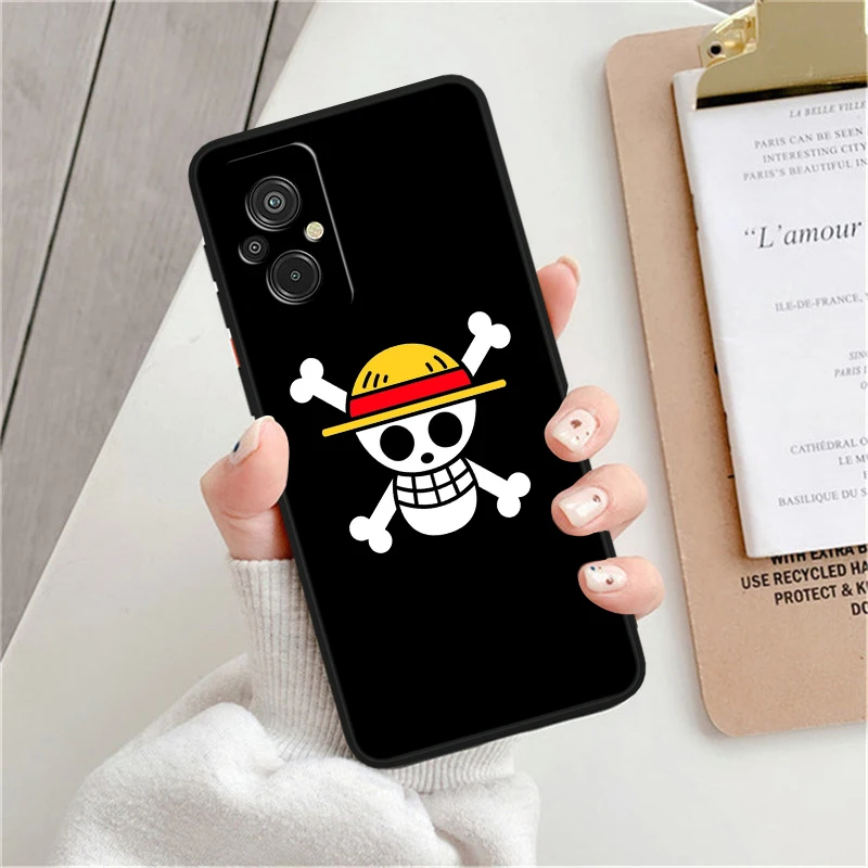 Cartoon O-ne P-ieces Luffy For Xiaomi Redmi K60 12C 12 11A A1 11 10C 10X 9T 9C 9AT 8A Pro Silicone Black Phone Case