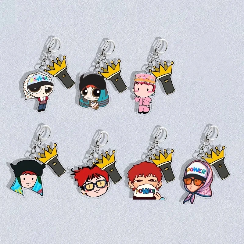 

Kpop BIGBANG G-DRAGON Keychain Album POWER Cartoon Car Keyring Fashion Cute Bag Charms Pendant GD Fans Collectible Accessories