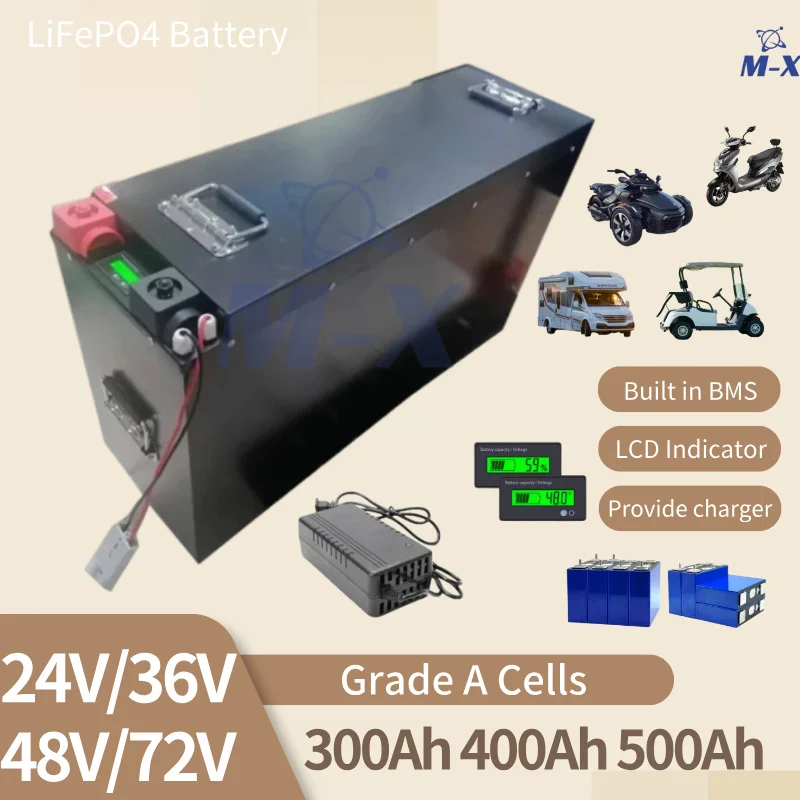 

LiFePO4 Battery 24V 36V 48V 72V 300Ah 400Ah 500Ah Lithium battery for Forklift Trucks, Heavy-Duty Pallet Jacks,Golf Cart.
