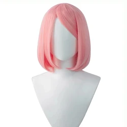 Anime Cosplay Haruno Sakura Wig Pink Cute Wig Haruno Sakura Heat Resistant Hair Wigs + Wig Cap