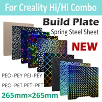 Para Creality Hi Placa de construcción 265x265 doble cara PEO PET PEI PEY PEK cama térmica para Creality Hi Combo Pei placa resorte hoja de acero
