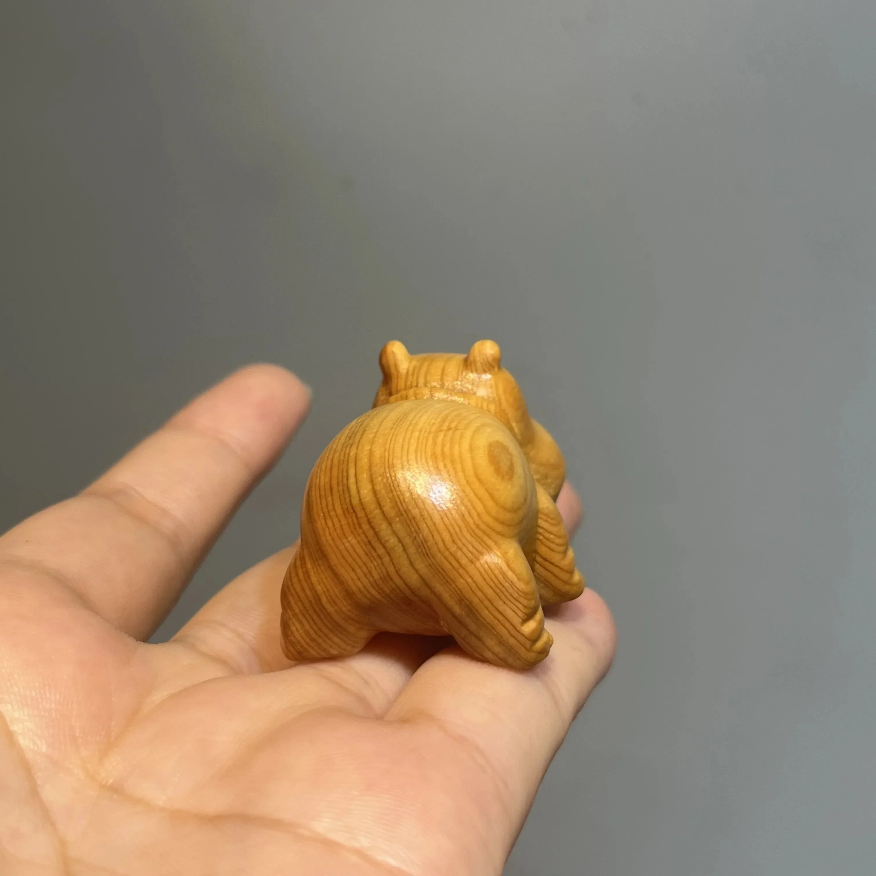 Cute Miniature Handmade Hippopotamus Wood Carving - Unique Desktop Decoration and Tea Pets - Artisan Solid Wood Decoration