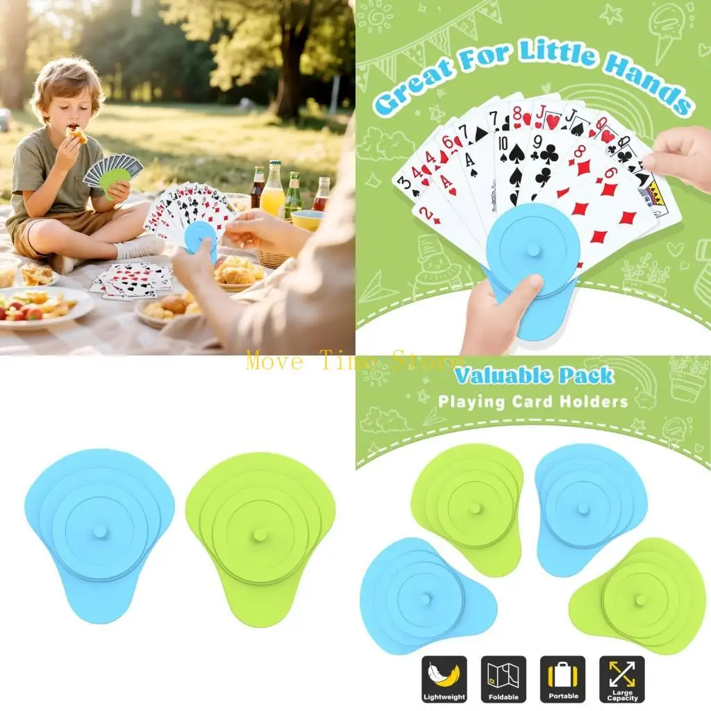 

92ME Plastic Playing Card Holder Board Game Card Stand Handheld Card Game Accessory