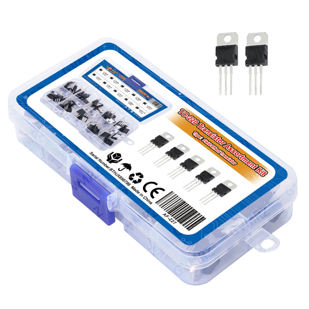 50PCS 10Values TO-220 Transistor Assortment Kit (L7805/L7812/LM317T etc.) for Industrial Power Supply DIY Project LM317T/L7805