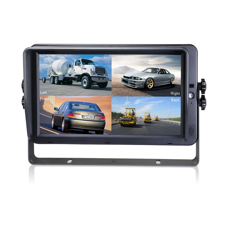 10,1-inch IPS-scherm DVR-monitor met 4 gesplitst scherm 12-24v 360 graden anoramische zijachteruitrijcamera Kit Auto-achteruitrijhulpmiddel voor vrachtwagens