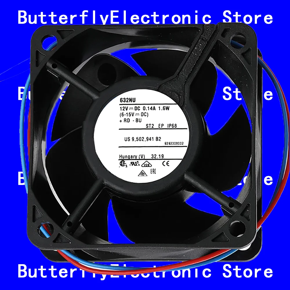 

НОВЫЙ ОРИГИНАЛ 632NU 632 NU DC12V 0,14A 1,6 Вт ОХЛАЖДАЮЩИЙ ВЕНТИЛЯТОР 6025 6 СМ 60*60*25 ММ