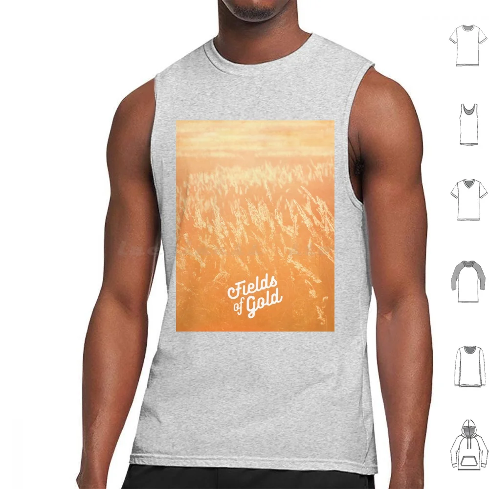 

Fields Of Gold Tank Tops Print Cotton Field Grass Golden Yellow Gold Reed Autumn Sunset Backlit Orange Fall Zen