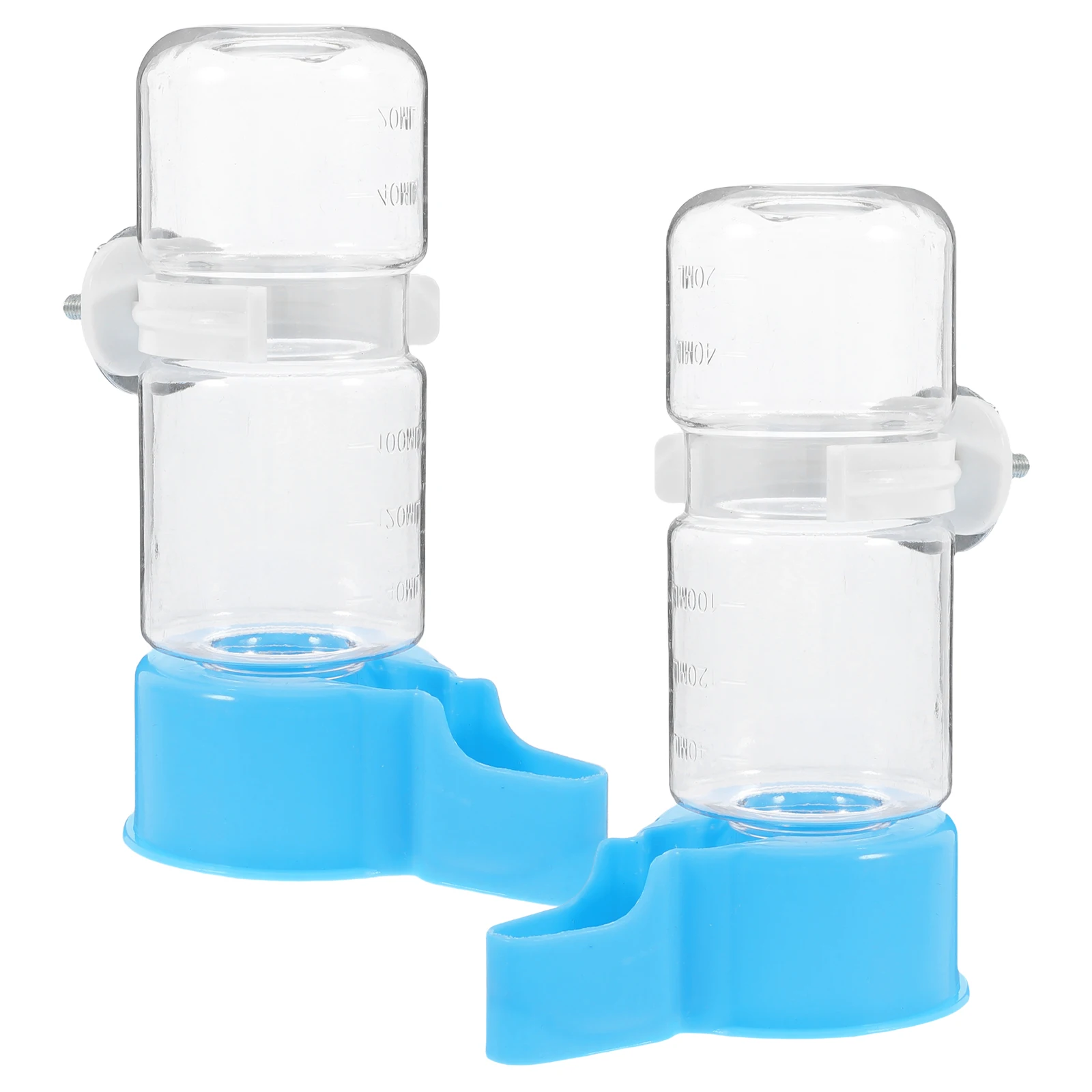 

2pcs Blue Parrot Water Dispenser Bird Cage Feeder Bottle Automatic Parrot Water Feeders Reusable Safe Durable Pet Supplies
