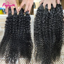 30 32 Inch Curly Bundles Human Hair Brazilian Kinky Curly Human Hair Bundles Weave Raw Hair Extensions Double Weft