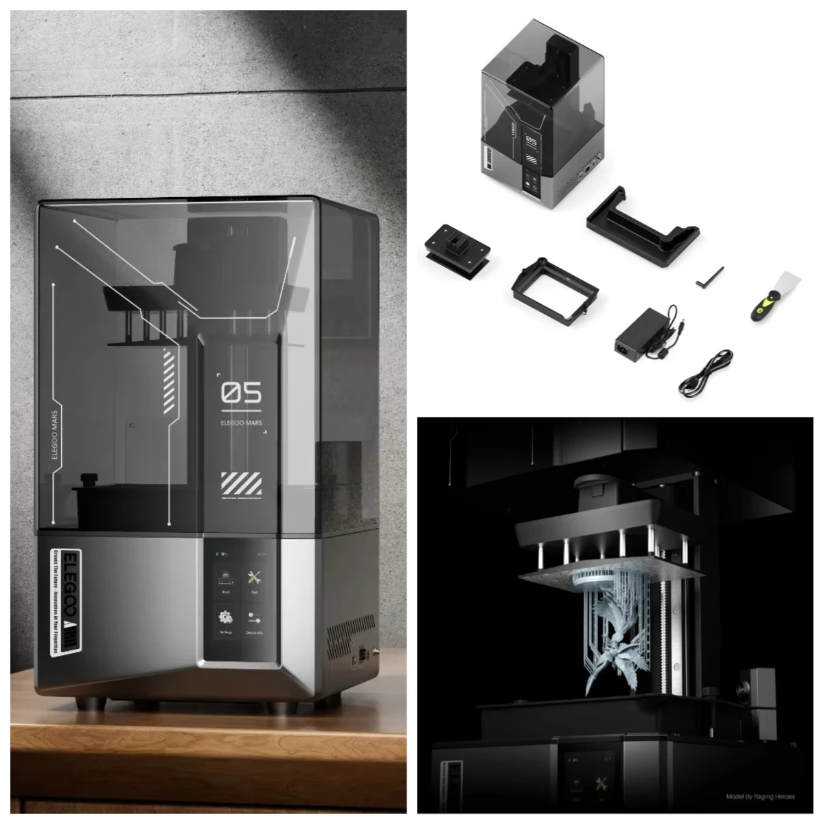

ELEGOO Wholesale Mars 5 Ultra 9K 150mm/h Mars Curing 3D Printer Resin 3D Printer