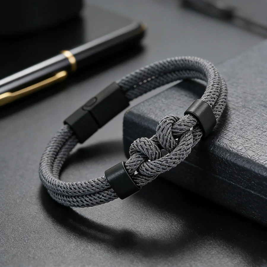 Handgefertigtes Wukong-Knoten-Armband für Herren, abnehmbarer Verschluss, 5 Farben, hochwertiges Nylonseil-Armband, Business-Charm, vielseitig einsetzbar, Joias