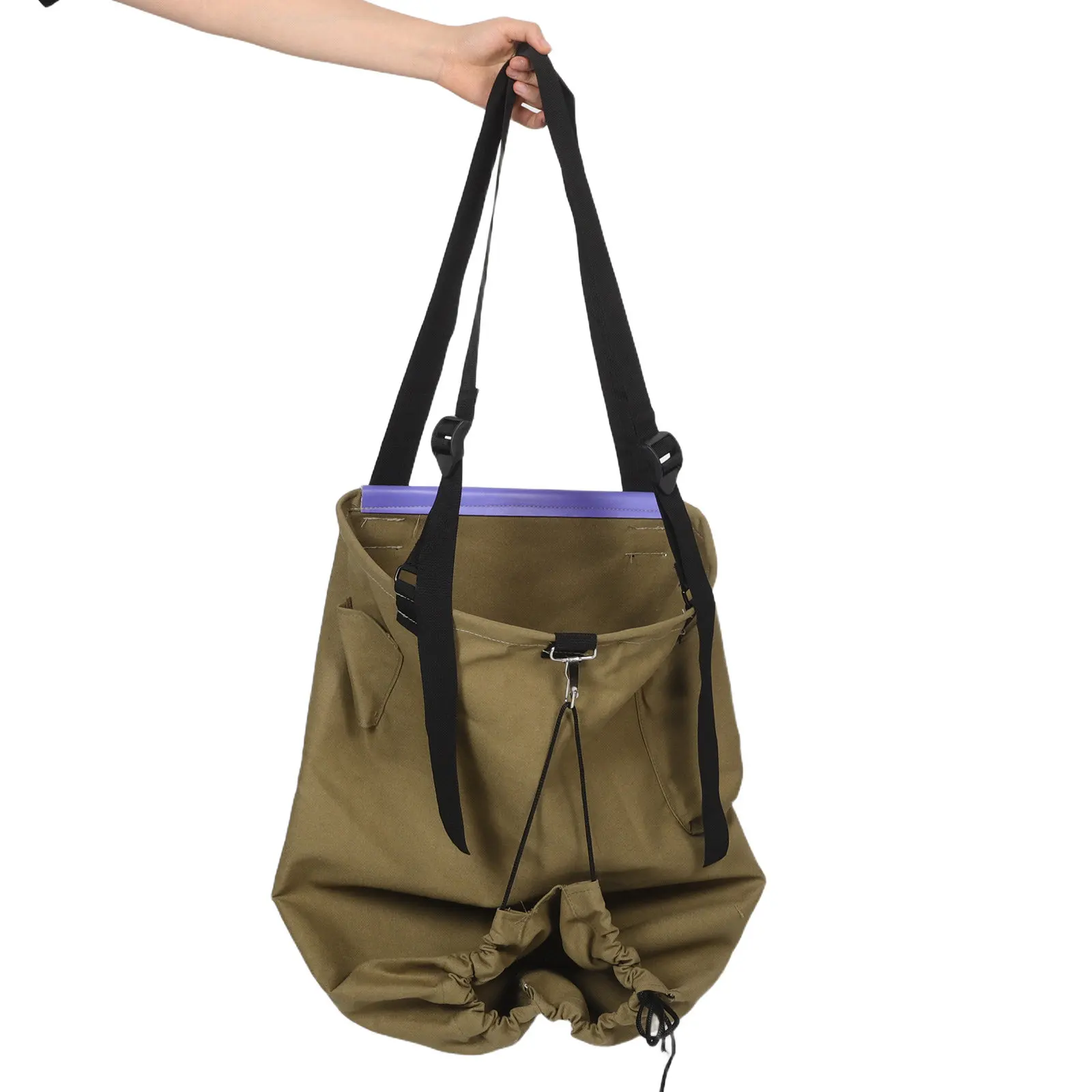 Sturdy Canvas Orchard Fruit Picking Bag Steel Ring Drawstring Design for Efficient Harvesting Peaches Pears Garden