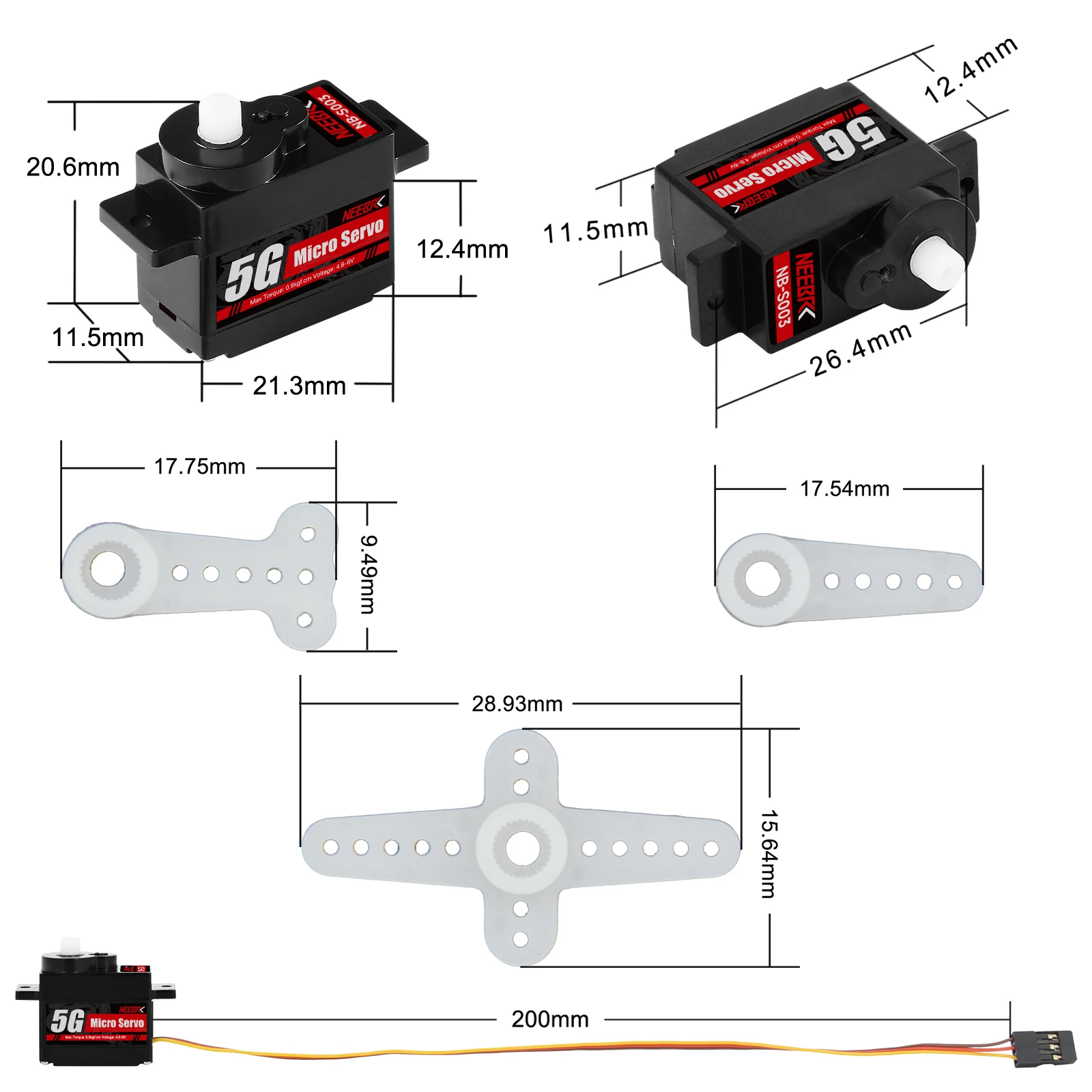 NEEBRC 2g 4.3g 5g 8g 12g 21g Digital Micro Servo for RC Plane Drone Mini Car Helicopter Fixed-wing Wltoys K969 K989 XKS X450