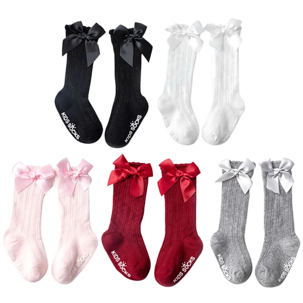 

Baby Cute Knee High Socks Bow Princess Sock Newborn Cute Soft Comfort Accessories Children Gift sokken