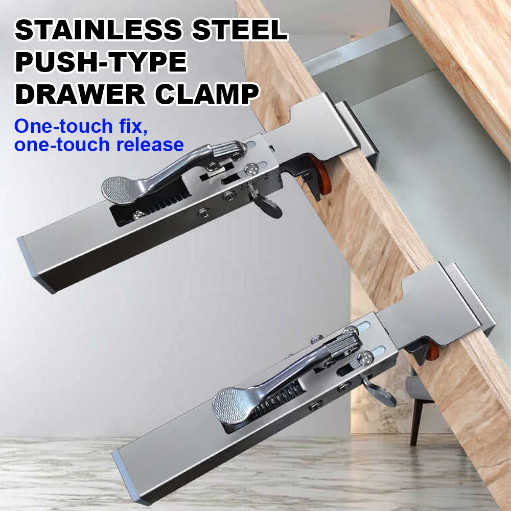 Adjustable Drawer Fixing Clamp Universal Drawer Fixing Clip Stainless Steel Drawer Front Installation Clamps Woodworking Clamp