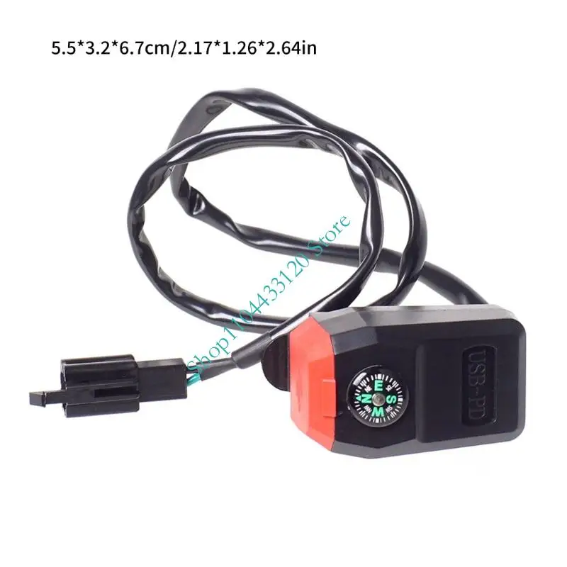 Compact 5V3A Motorcycle Chargers with Double USB Ports Waterproof Design & Direction Feature Motorcycle Phone Mount Easy to for view 6