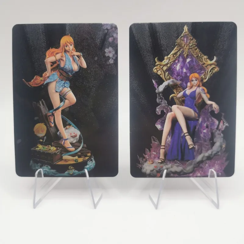 In Stock 2Pcs/set Sexy Anime Girl Cards ONE PIECE Nami Navigator Little Thief Cat Game Collection Cards Toys Birthday Xmas Gifts