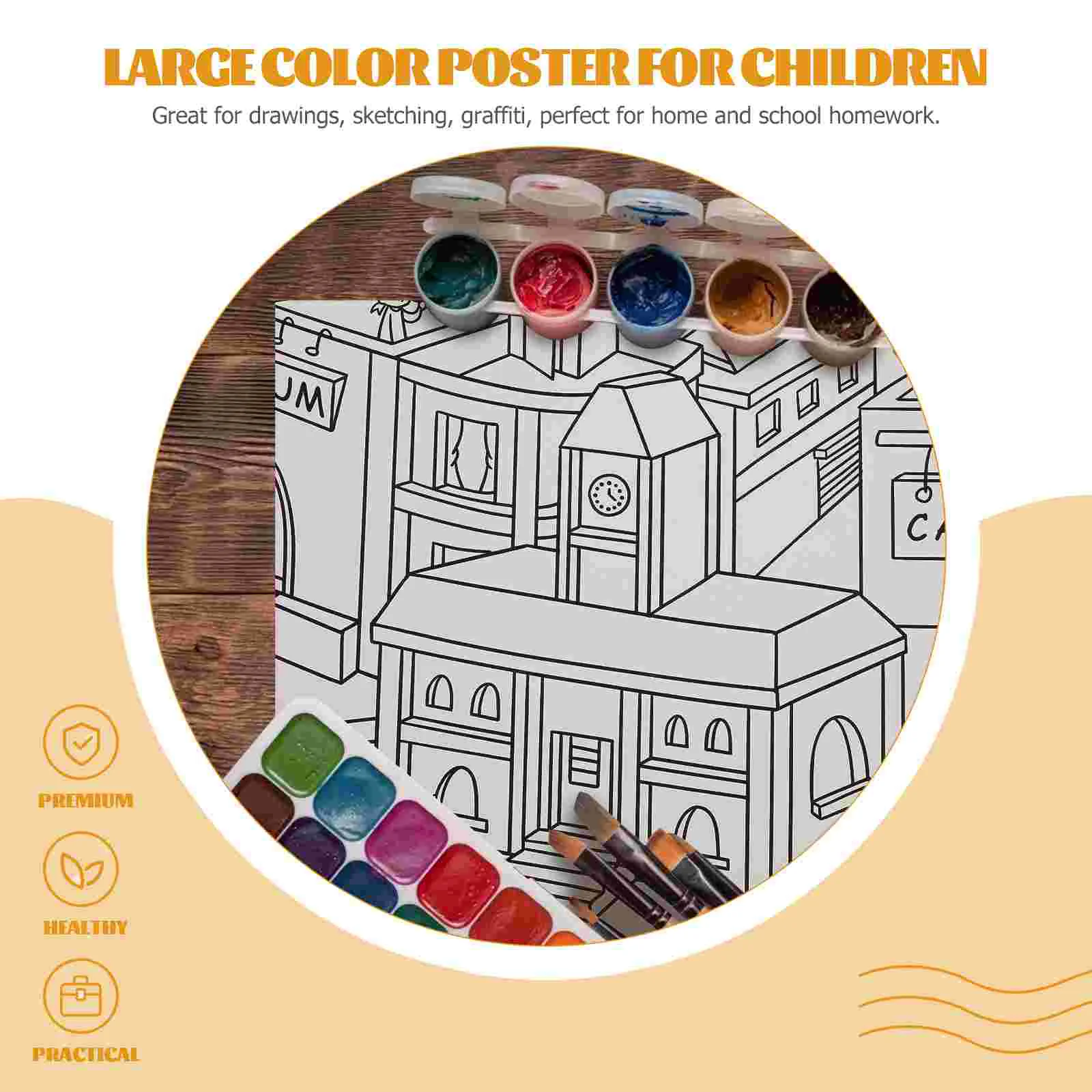 Rolo de imagem infantil, brinquedos para crianças, desenho, pôster para colorir, papel grafite, grande, faça você mesmo, decoração de pintura gigante