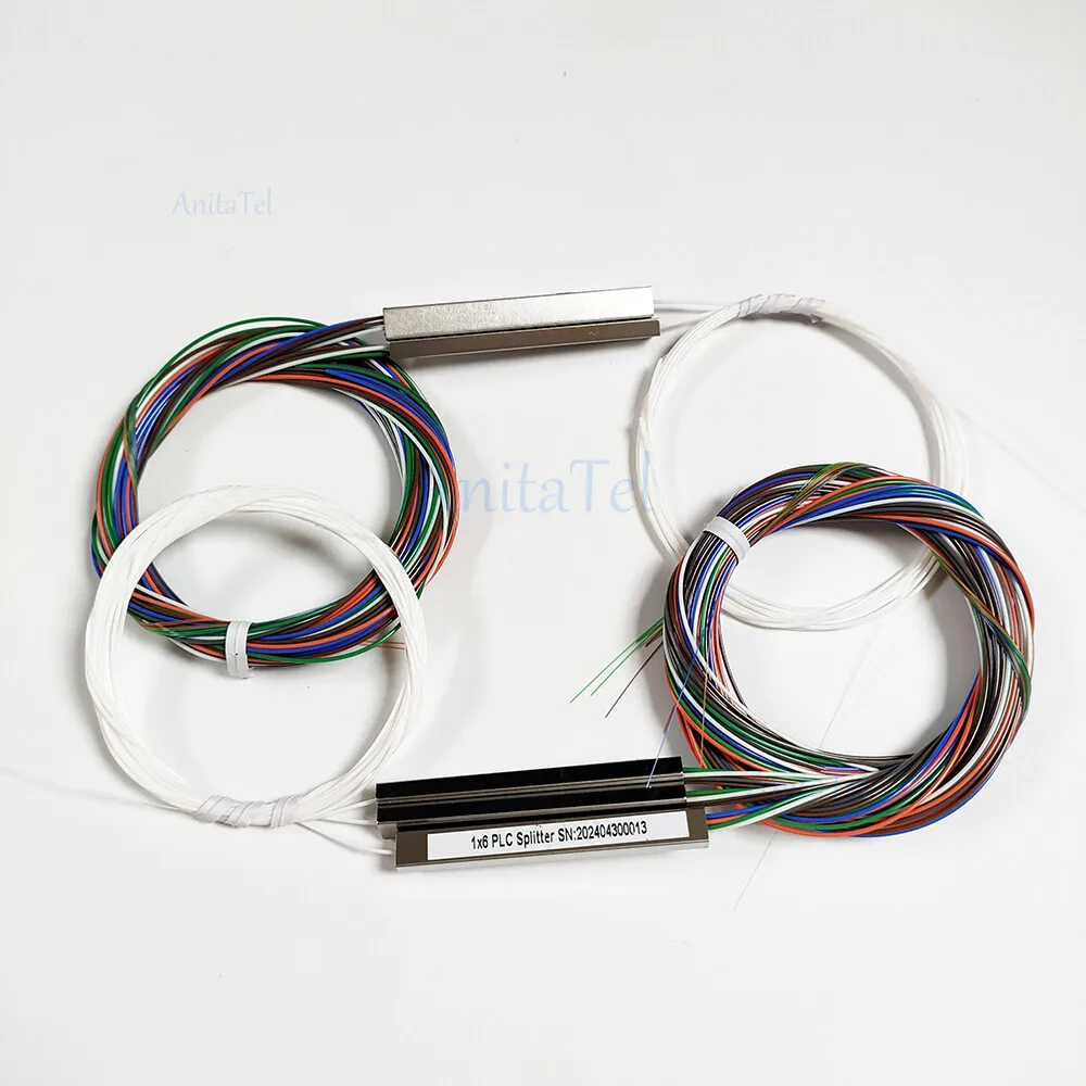 1pcs 1x10 Fiber Optic Splitter PLC Splitter 0.9mm Mini Blockless Without Connector Cable Optical Splitter