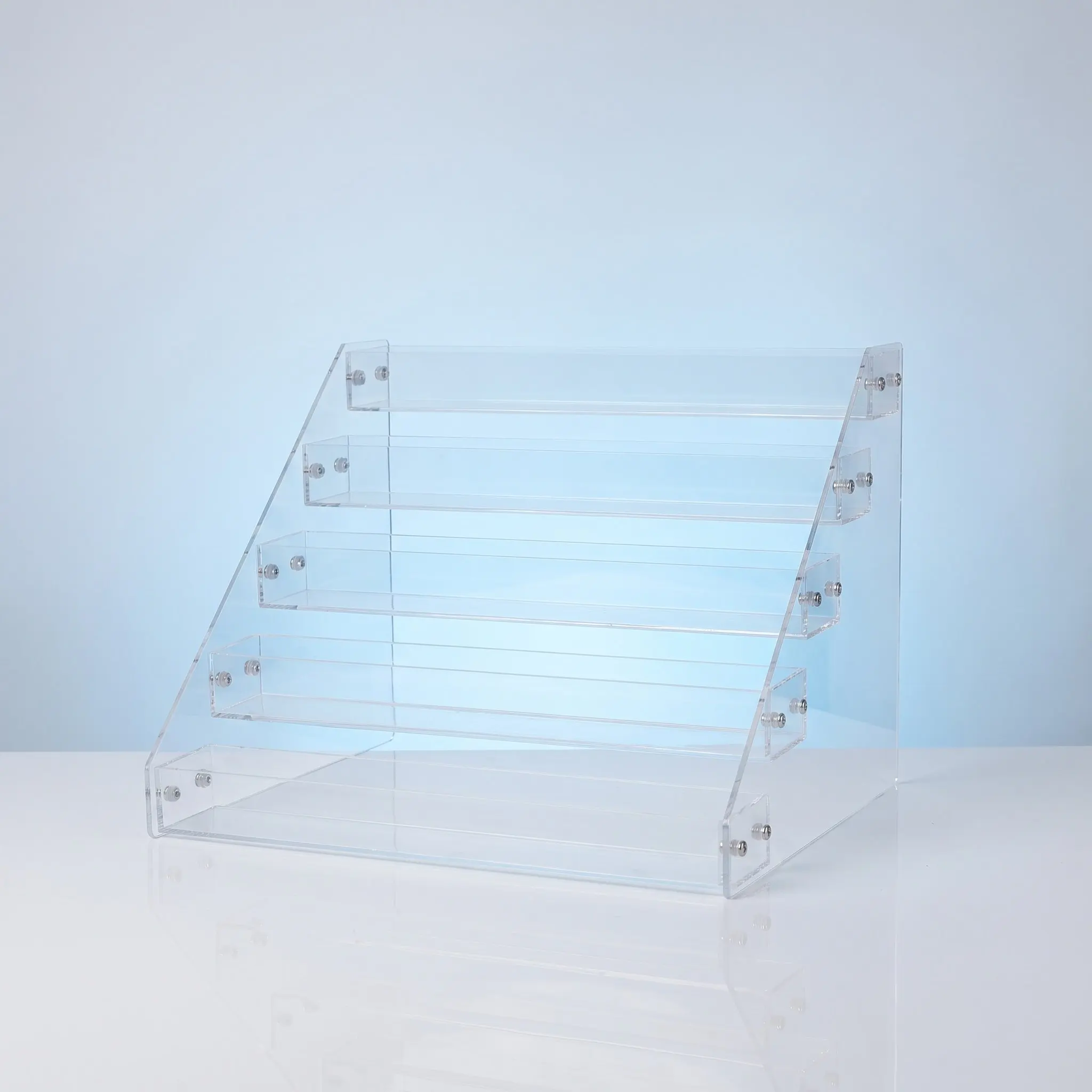 2-pcs-clear-acrylic-display-stand-rack-tiered-shelf-collection-transparent-lipstick-holder-with-fences-for-makeup