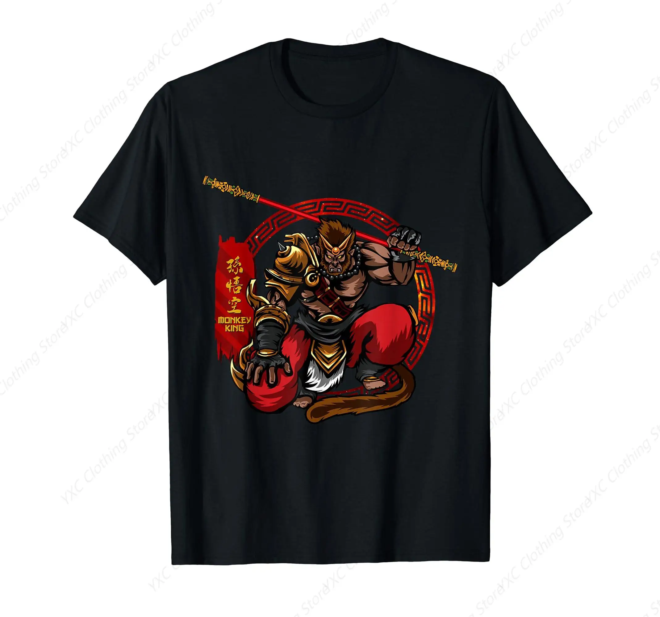 

Monkey King Sun Wukong Ancient Chinese Mythology Men's T-shirt- Short Sleeve Crew Neck Soft Fitted Tees S - 6XL Fresh