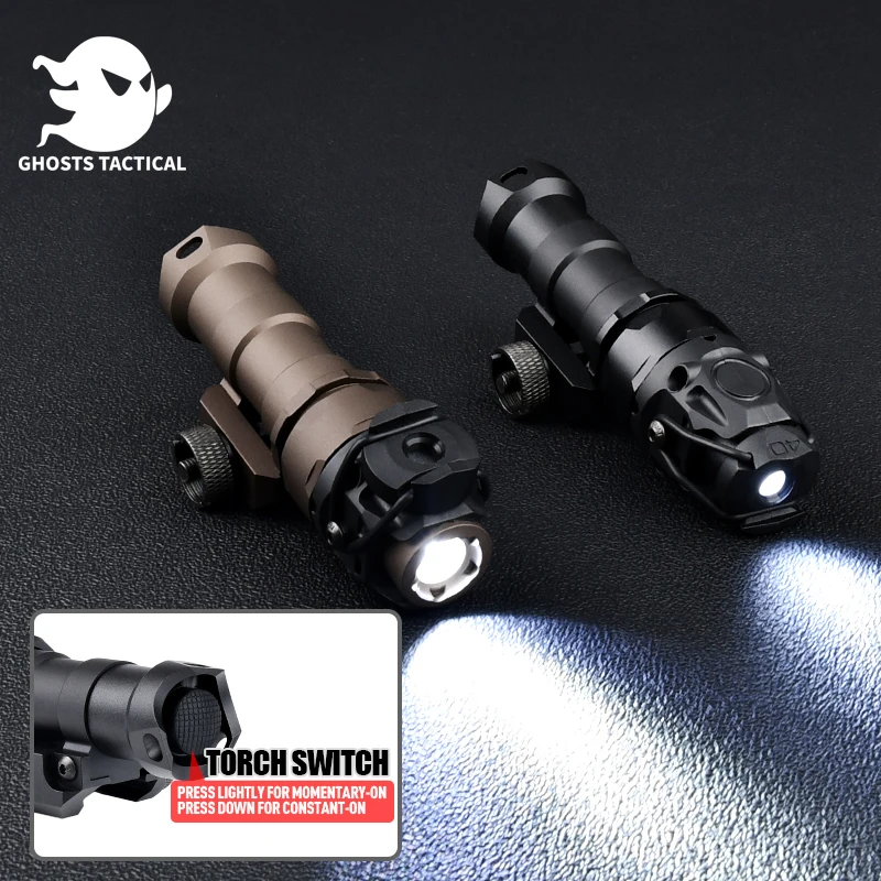 Tactical KIJI K1-10 Degree Flashlight Metal Scout Light Offset Mount Pressure Tactical Hunting White LED Fit M-Lok Keymod Rail