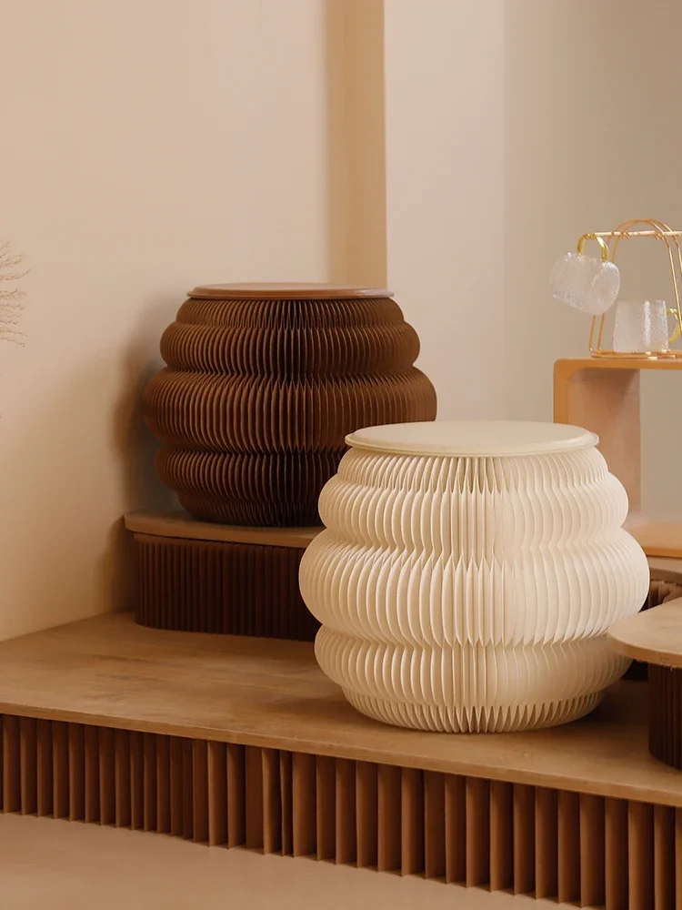 Creative furniture, living room, home kraft paper, organision, portable small round stool