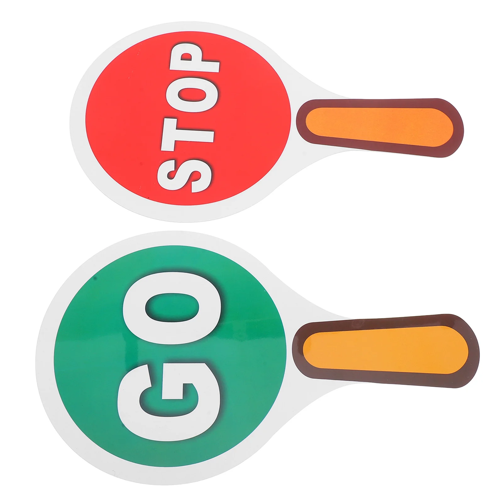 

2pcs Handheld Stop Sign Double-Sided Traffic Safety Paddle Waterproof Portable Teaching Tool For Classroom Red Green Light