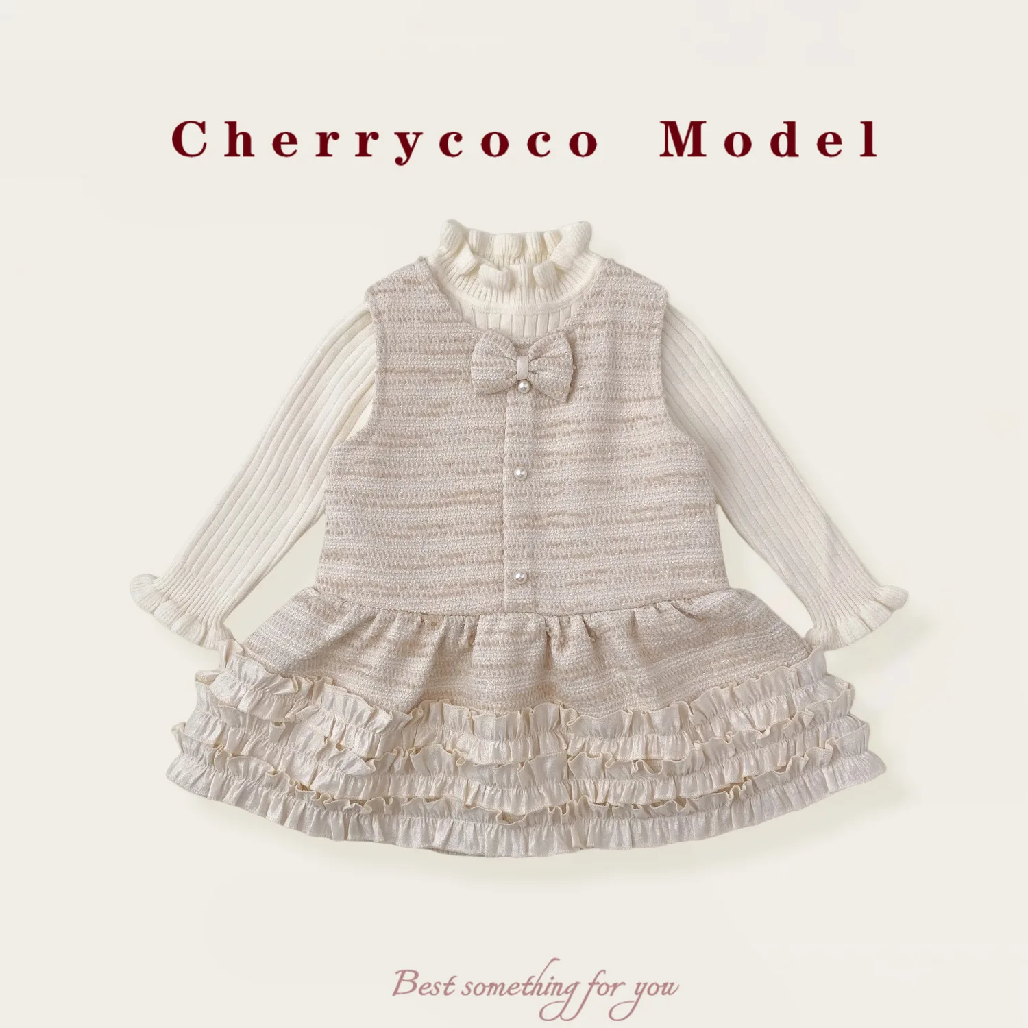 

Костюм-двойка, шерстяной жилет, платье принцессы для девочек, детский осенне-зимний новый модный милый милый мягкий удобный костюм