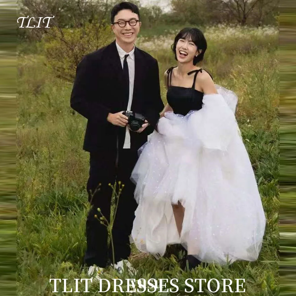

TLIT Contrast Color Tulle Wedding Party Dresses Korea Wedding dresses Photo Shoot Corset Bride Gowns Formal Party Customized