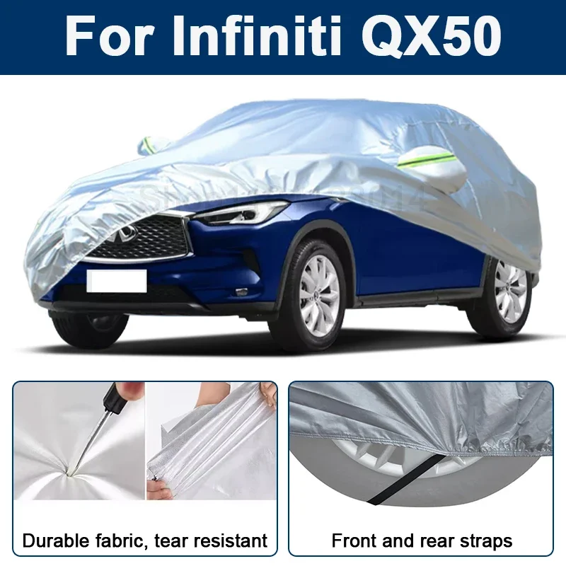 

Outdoor Full Car Cover For Infiniti QX50 with Reflective Strips Waterproof Snowproof Dustproof UV Protection Auto Accessory